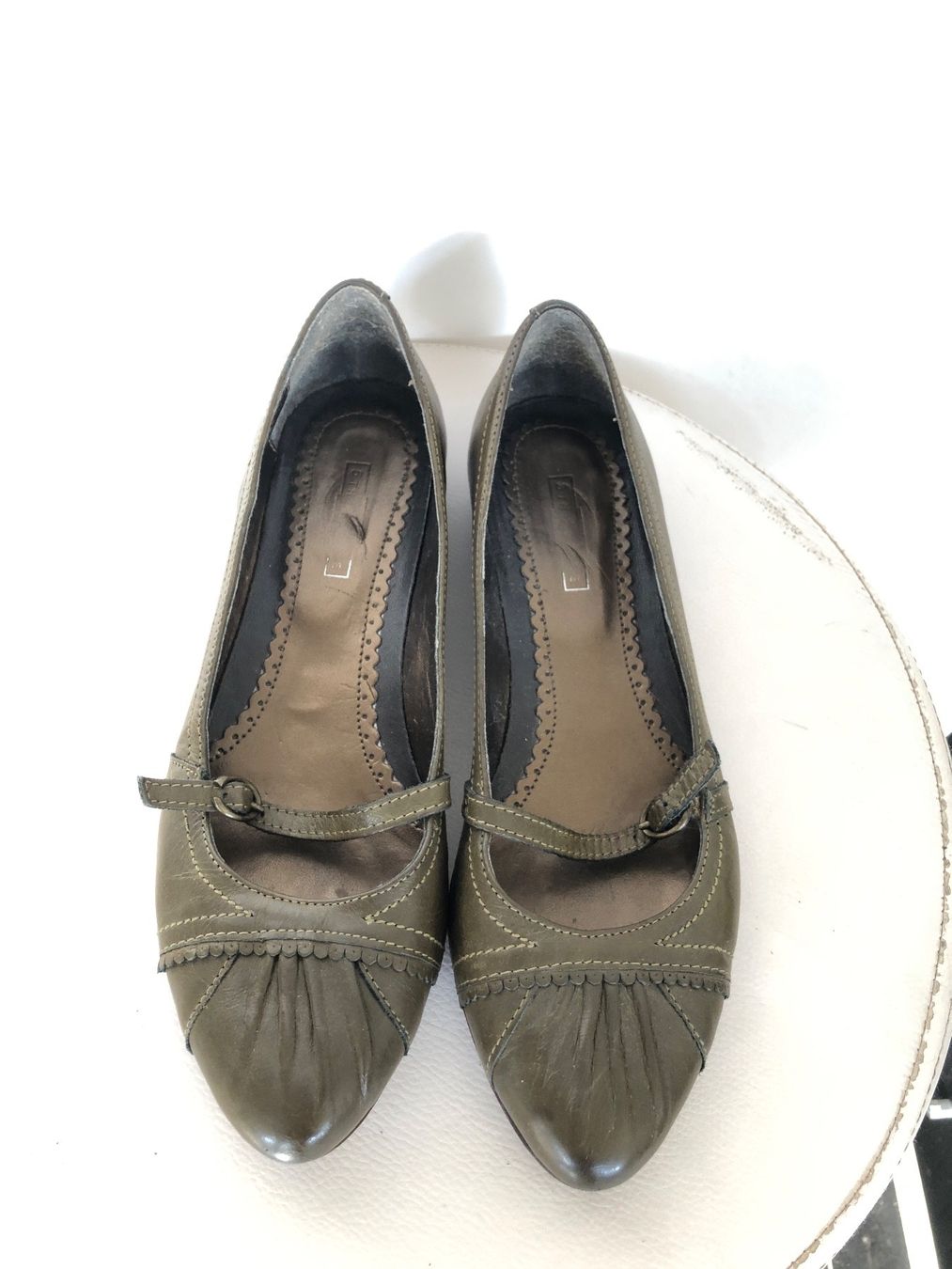 Damenschuhe: Ballerines vert olive 5th Avenue taille 37 tout cuir – Neu (gemäss Beschreibung) aus Coppet von Vanessamode 1