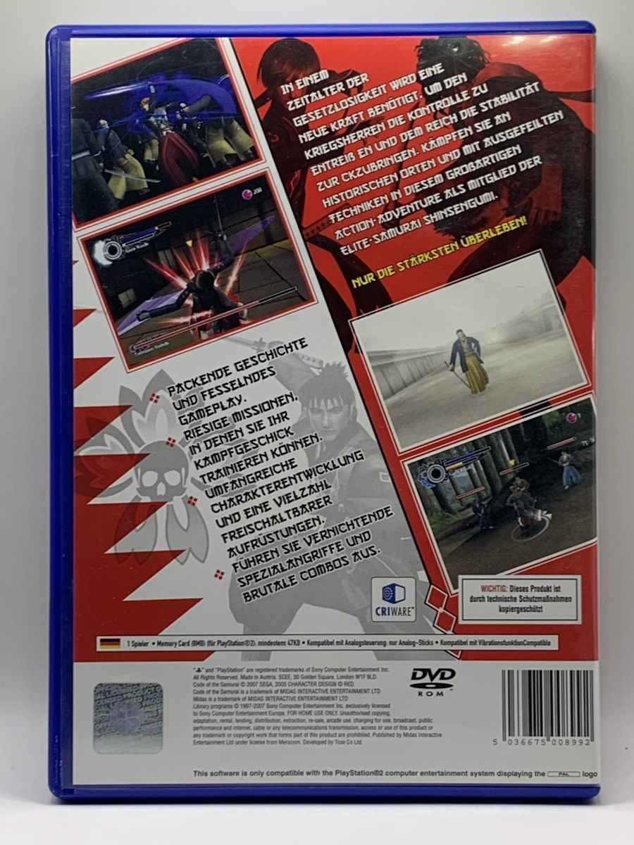 Sony Giochi: Code of the Samurai - PS2 – Usato da Ostermundigen venduto da RG-Collector 1