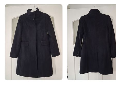 Max Mara Studio Wool Coat, Size 34, navy