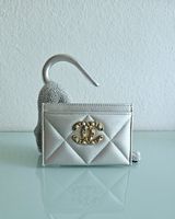 Chanel Kartenetui, Silber, neuwertig