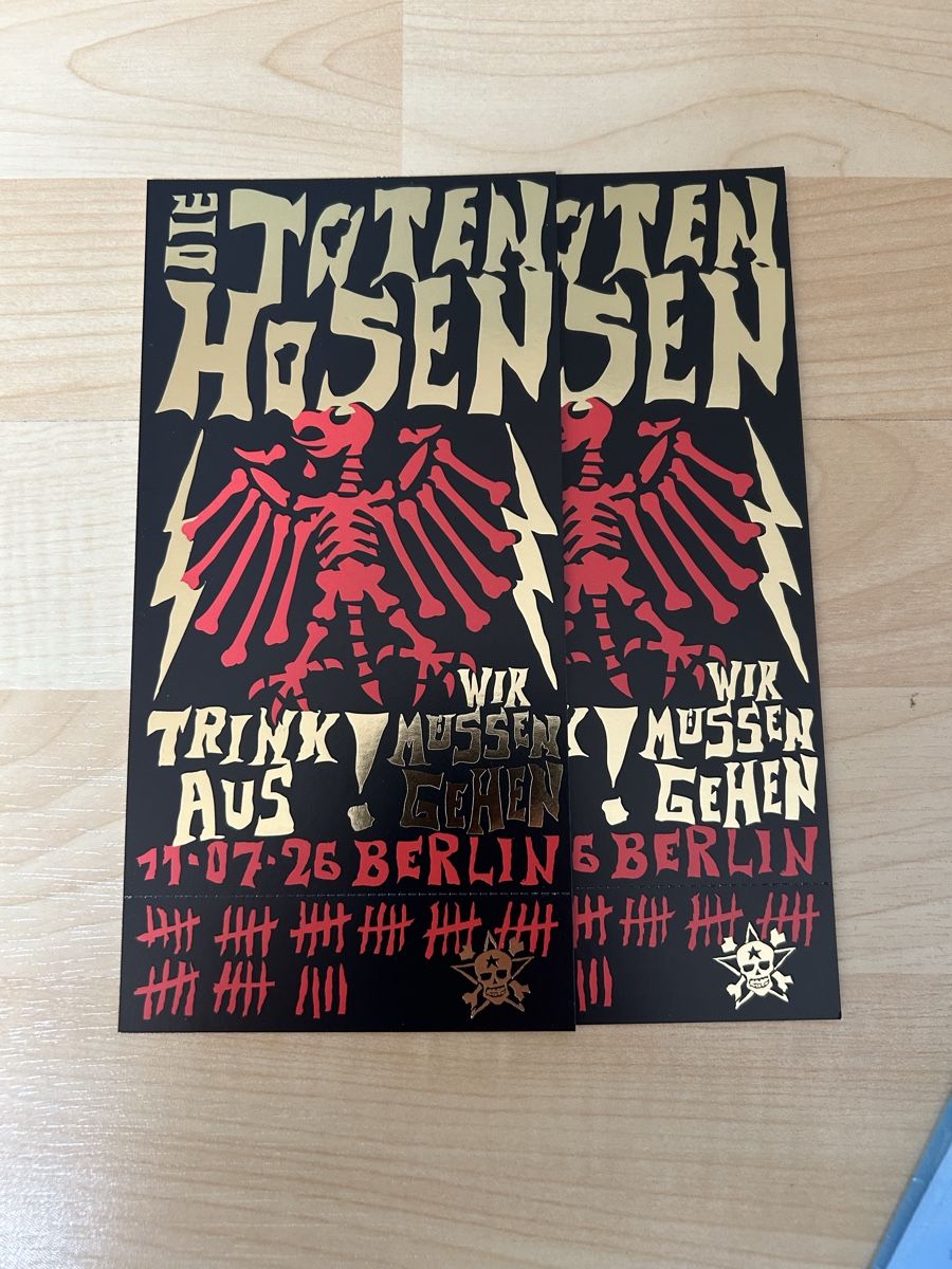 Biglietti: Die Toten Hosen Tickets Berlin – Nuovo e nell'imballaggio originale da Brittnau venduto da Pirce