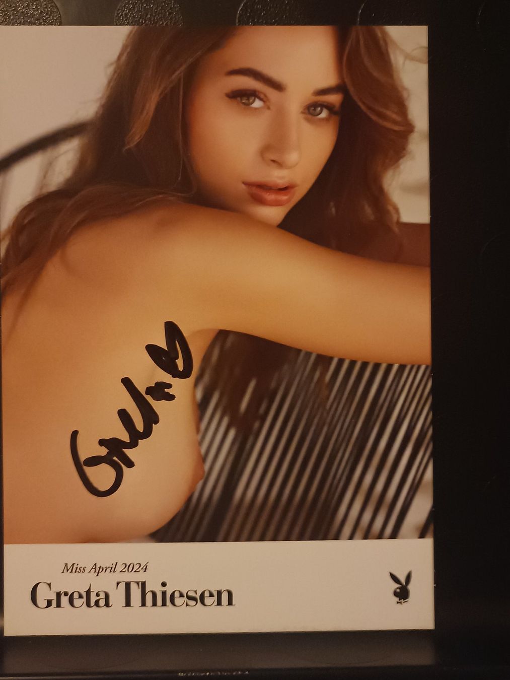 Autografi: Greta Thiese - handsigniert Playboy Autogrammkarte – Usato da Menziken venduto da Artographs