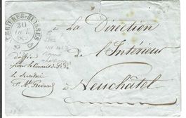 Faltbrief Verieres - Neuchâtel 1851