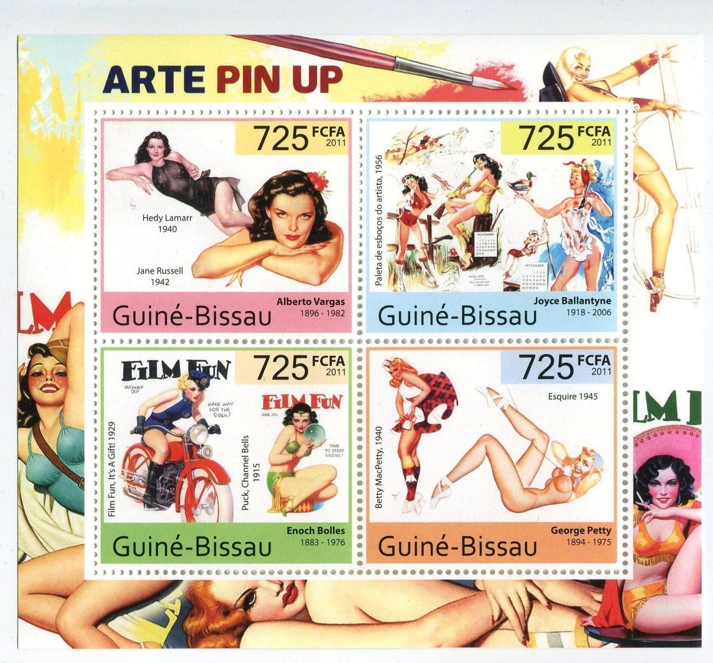 Tutti i francobolli: Block "Pin-up". Guinea-Bissau. – Nuovo e nell'imballaggio originale da Basel venduto da Butsch5