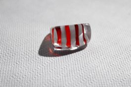 Vintage Space-Age Acrylglas-Ring, handbemalt, um 1970, NOS