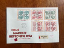 FDC Grossbrief Markenheftchen Viererblock 1984 ET  (F143)