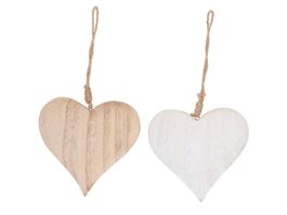 Holz Herz zum Hängen 2er-Set 9.5cm