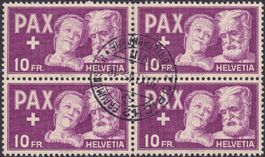 1945 Nr.274 (altes Paar) Viererblock: Zürich-Fraum. K: 700.-