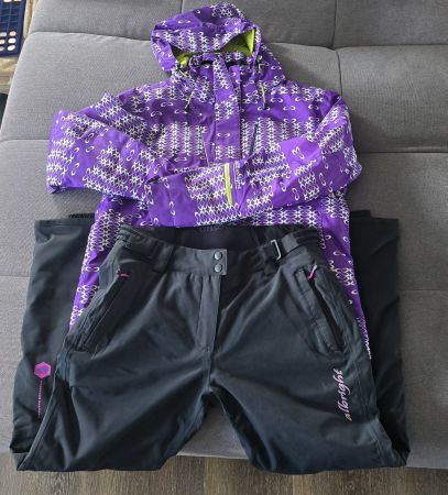 Skianzug Allbright lila schwarz Grösse 42 gebraucht/neuwerti