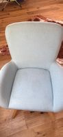 Sessel hellblau Stoff Holzbeine  GRATIS