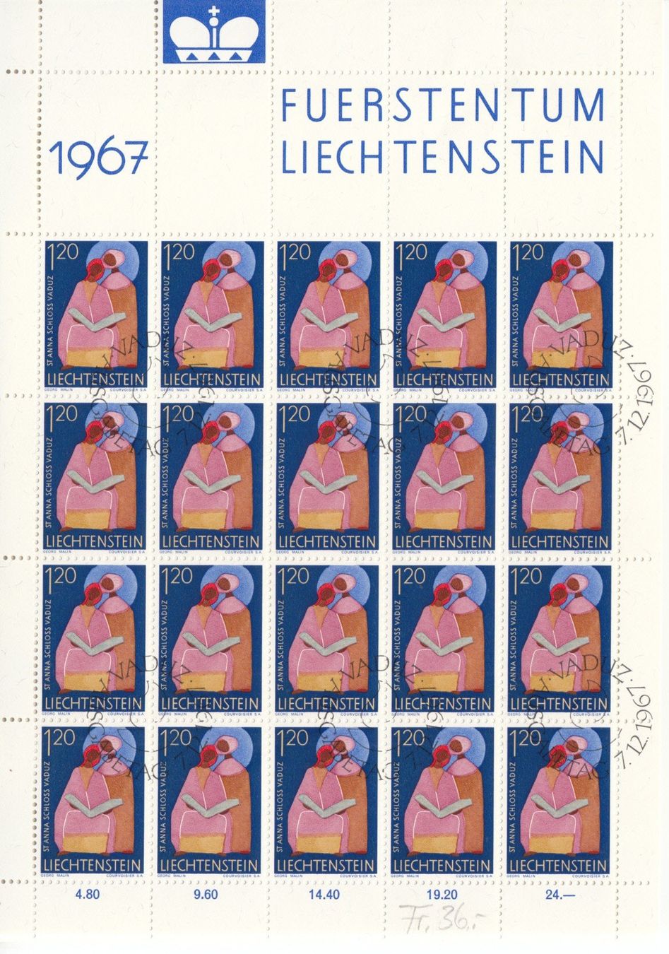 Tutti i francobolli: LBK 422 - 430 Bogen mit ET – Usato da Bürglen TG venduto da StampGraf 9