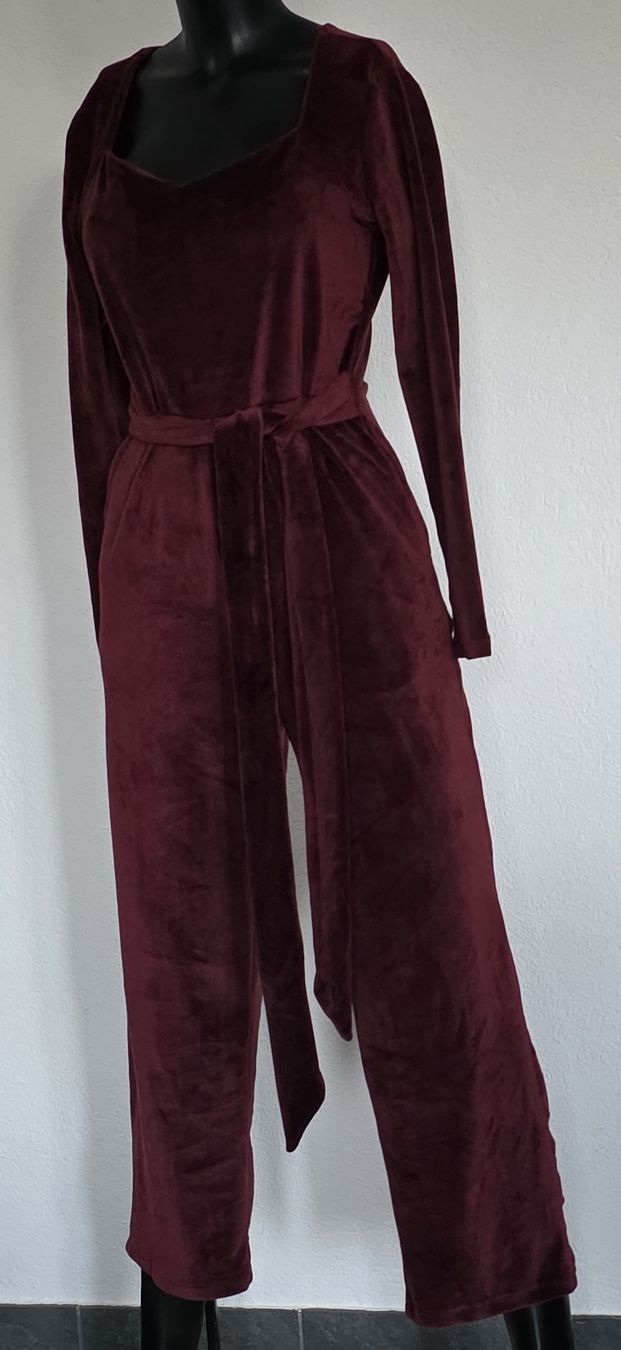 Tute: Wunderschöne Samtiger Jumpsuit in Weinrot, Grösse S – Usato da Rheinsulz venduto da Gilea 3