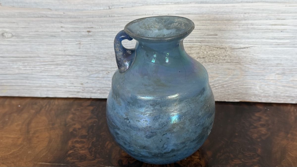 Murano Caraffe: Murano scavo einhenkliger Krug blau – Usato da Riedholz venduto da Frettchen63 2