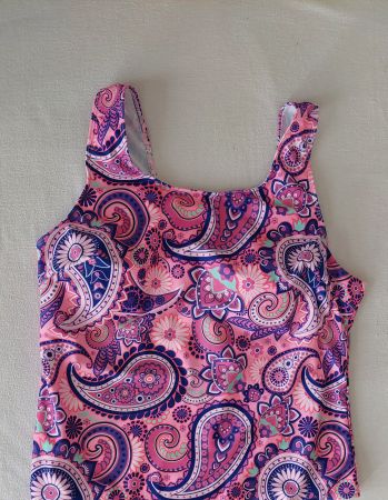 Badeanzug einteilig mit Blumenmuster, Grösse 2XL / 46 / 48
