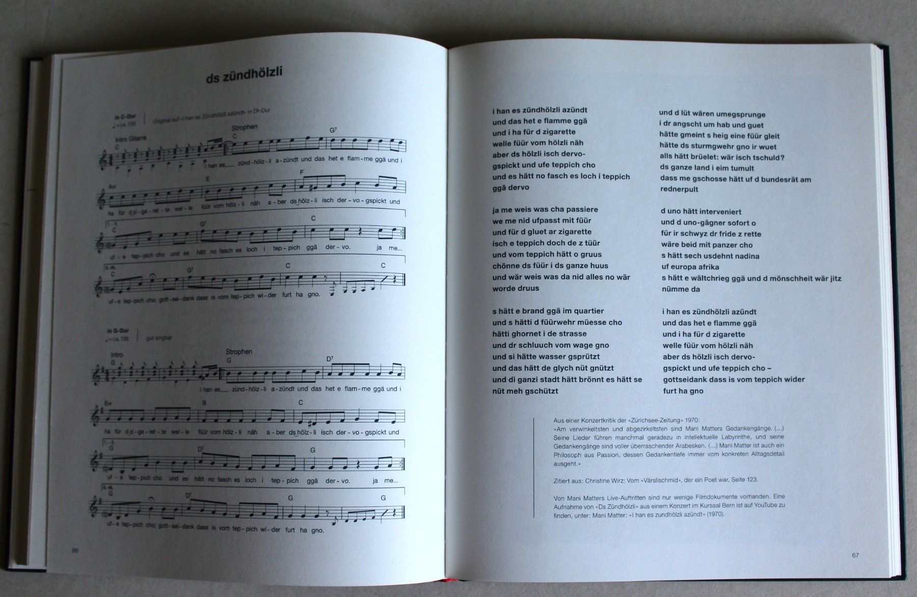 Libri: Mani Matter / Liederbuch – Usato da Worblaufen venduto da Cookie23 3