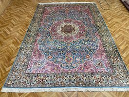 Seidenteppich 270*185cm handg.frisch prof.gewaschen luxus