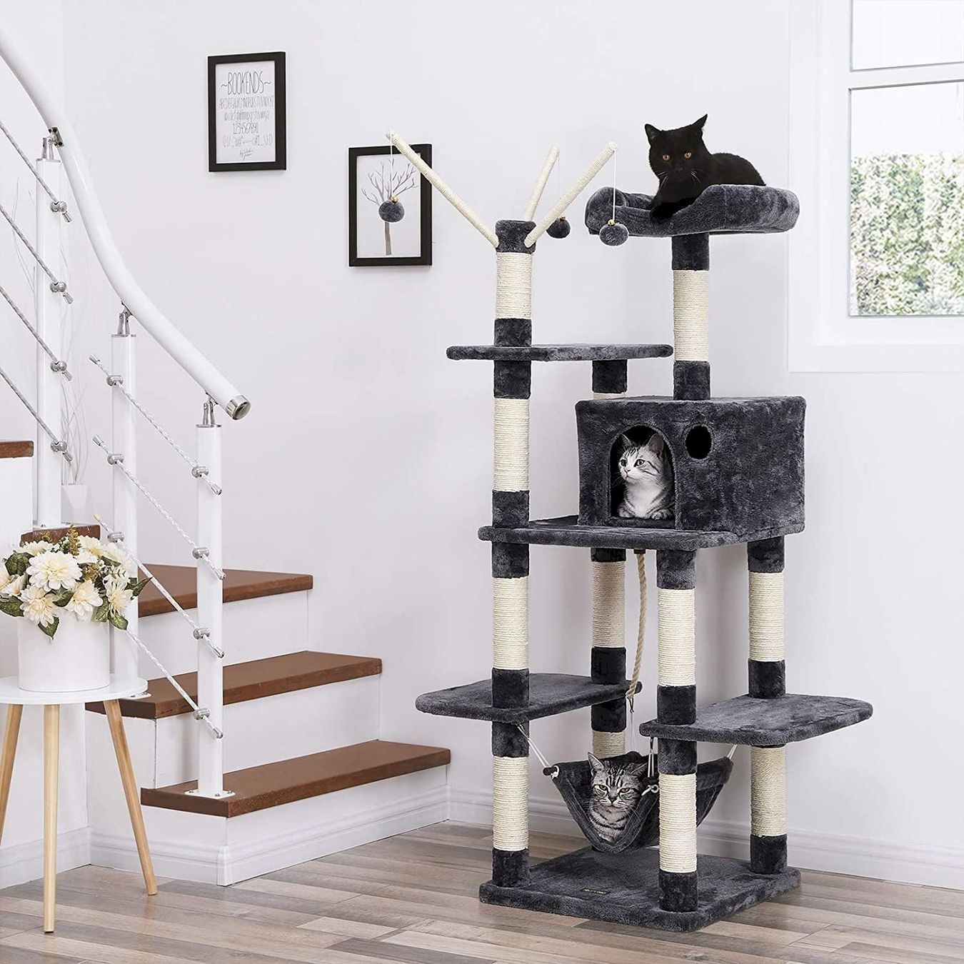 Katzenbaum - Kratzbaum: FEANDREA Kratzbaum 154 cm Rauchgrau – Neu und originalverpackt aus Bottighofen von zaap 3