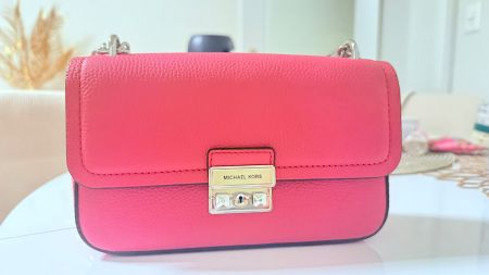 MICHAEL KORS Handtasche Pink Leder Kette Neu