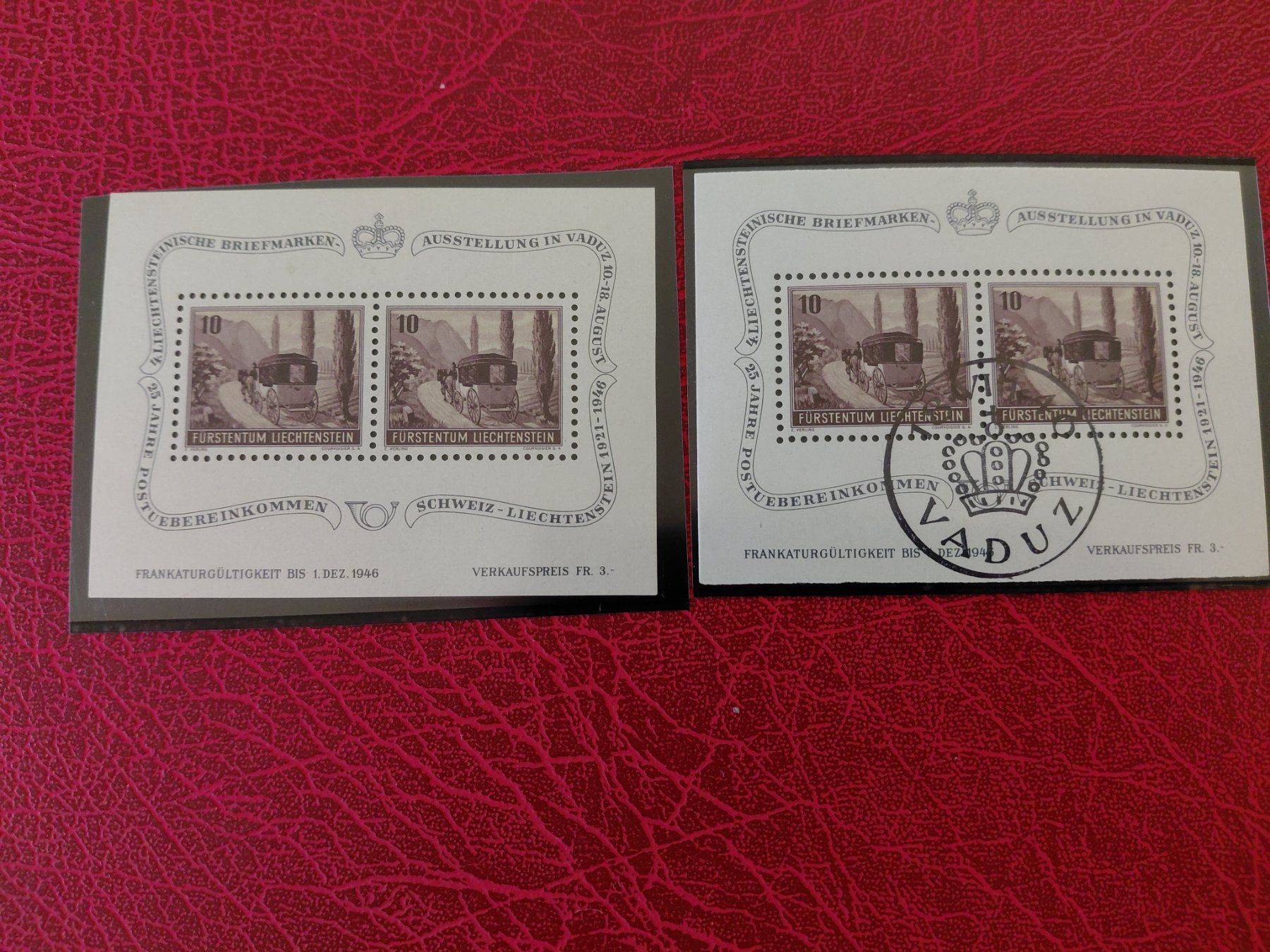 Alle Briefmarken: 2 Blöcke FL 1948 – Neu (gemäss Beschreibung) aus Horw von Onurb008