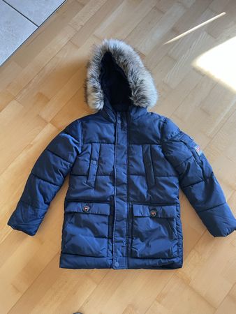 Manteau hiver NYC bleu marine capuche fourrure 134