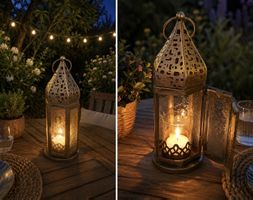Lanterne décorative – 25 cm  Très jolie lanterne en métal