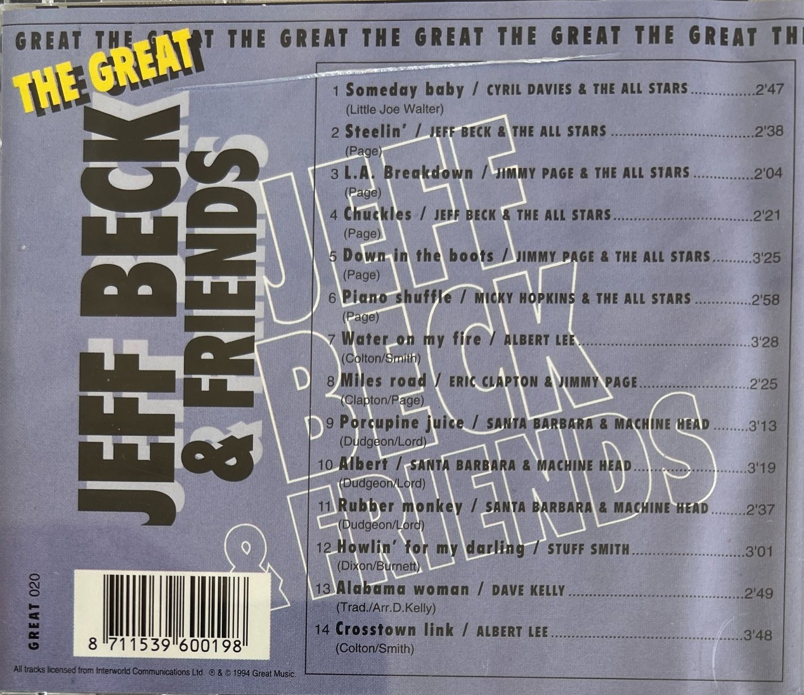 CDs: JEFF BECK / Jeff Beck & Friends – D'occasion à Bischofszell par kustavi 1