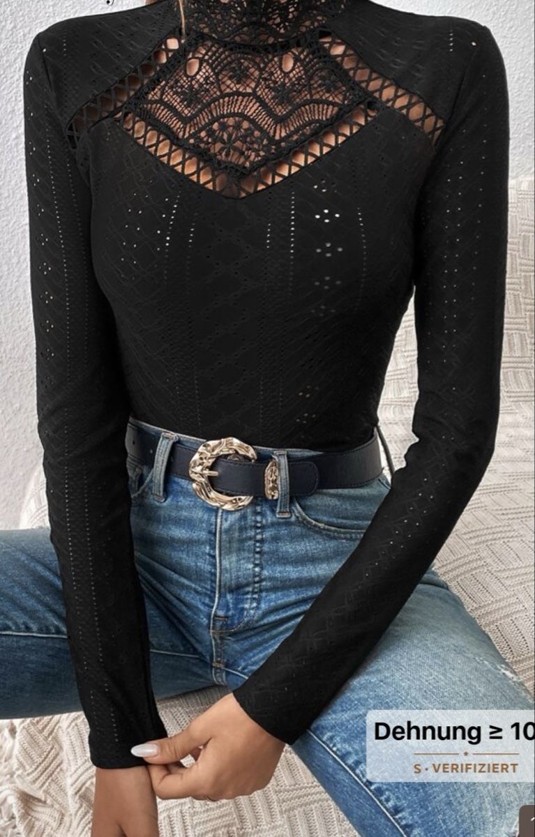 Shein Maglioni & Felpe: Schwarzes Spitzenbody, Gr. S – Nuovo e nell'imballaggio originale da Arlesheim venduto da Eli_77 2