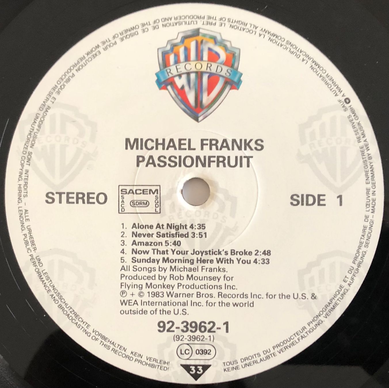 Schallplatten: MICHAEL FRANKS - PASSIONFRUIT – Gebraucht aus Poliez-Pittet von Newtown-Records 3