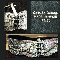 vintage-Gürtel" Catalan Garcés"Spain Schlangenleder 70/85