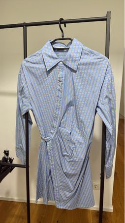 MANGO GR S Hemdkleid gestreift blau weiss wie neu