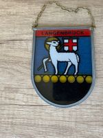 Wappenschild Glasbild Langenbruck mit Lamm und Kette