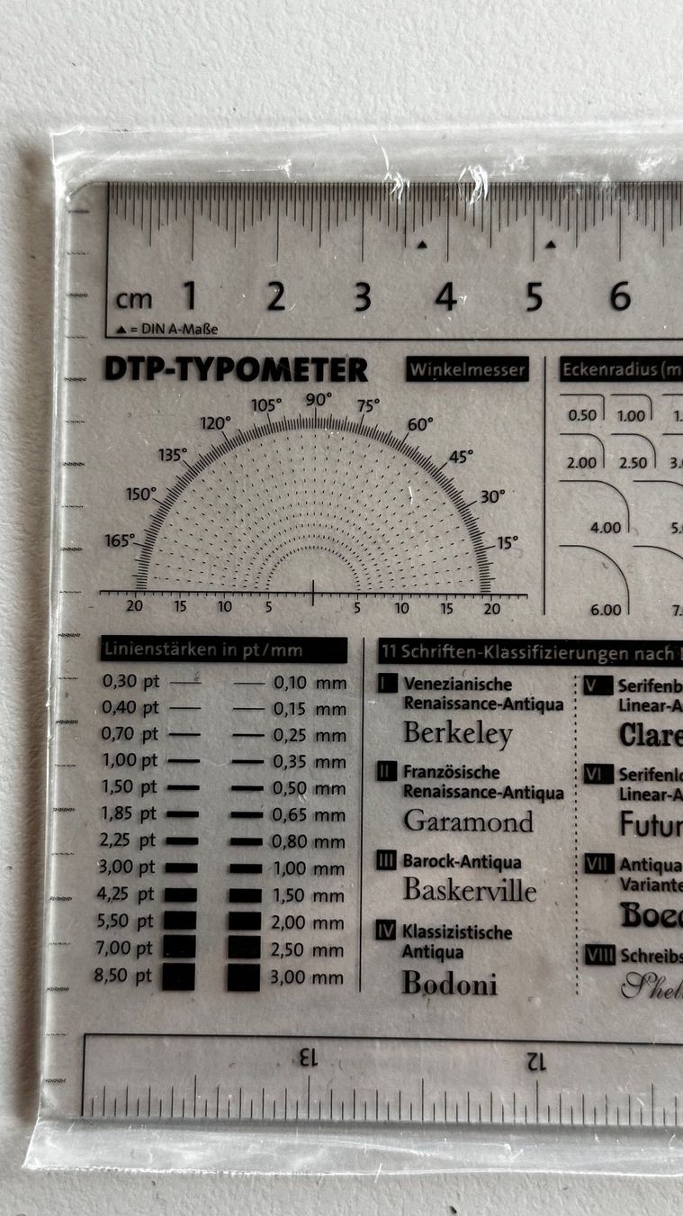 DTP_Typometer, neu, ungebraucht, Grafik, Schriften, Masse (Neu und ...