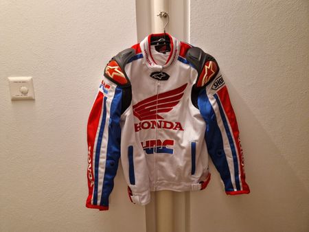 Honda Motorradjacke Gr. L , Weiss/Rot/Blau mit Protektor