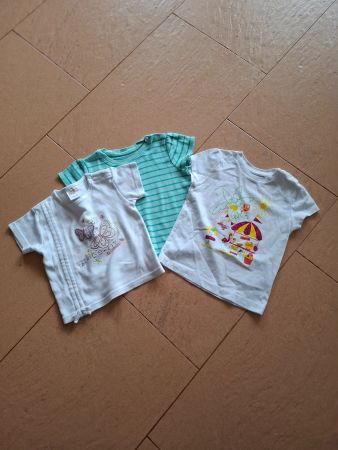 3 x T-Shirt kurzarm für Mädchen Größe 80