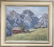 Eduard Senn - Ölgemälde - Juchlipass, Hutstock und Hanghorn