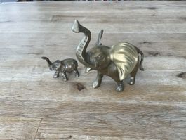 Messing Elefanten Duo, Vintage Deko für Dein Zuhause!