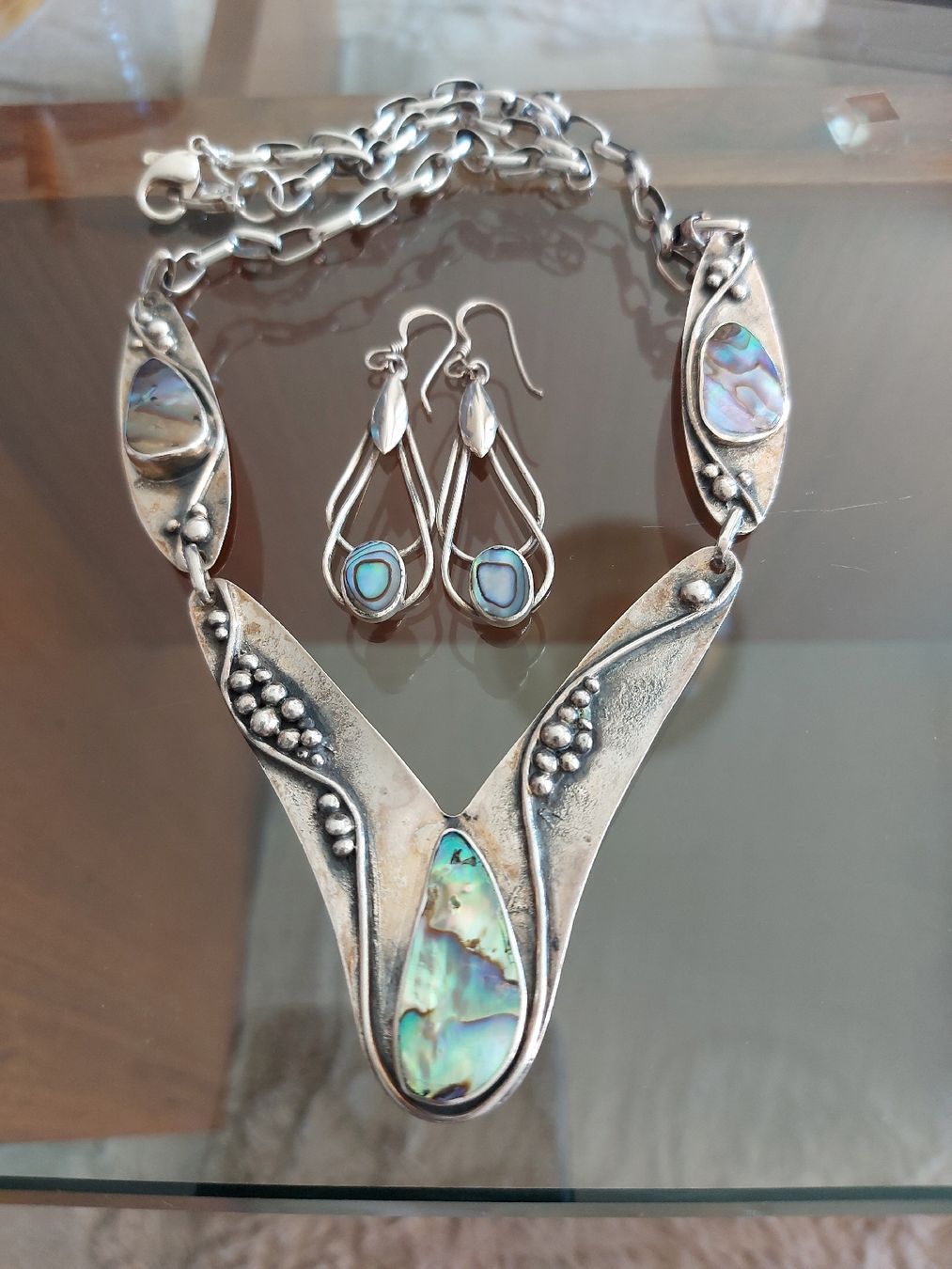Altri gioielli: Collier und Ohrringe Silber 925 mit Abalone-Perlmutt-Einlage – Nuovo (secondo la descrizione) da Ostermundigen venduto da son_vd9k