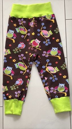 Eule Uhu Pumphose Mitwachshose Gr. 80/86 Neu