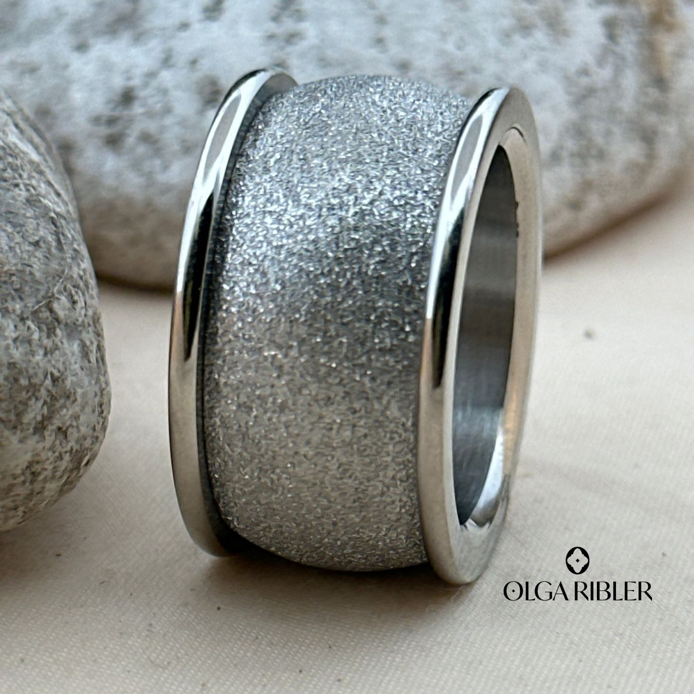Olga Ribler Bagues: Edelstahl Statement  Ring Grösse 60 – Neuf (Voir description) à Luzern par Schmuckoutlet 2