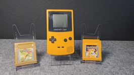 Gameboy Color Gelb mit 2 Spiele Pokemon Gelb & Gold
