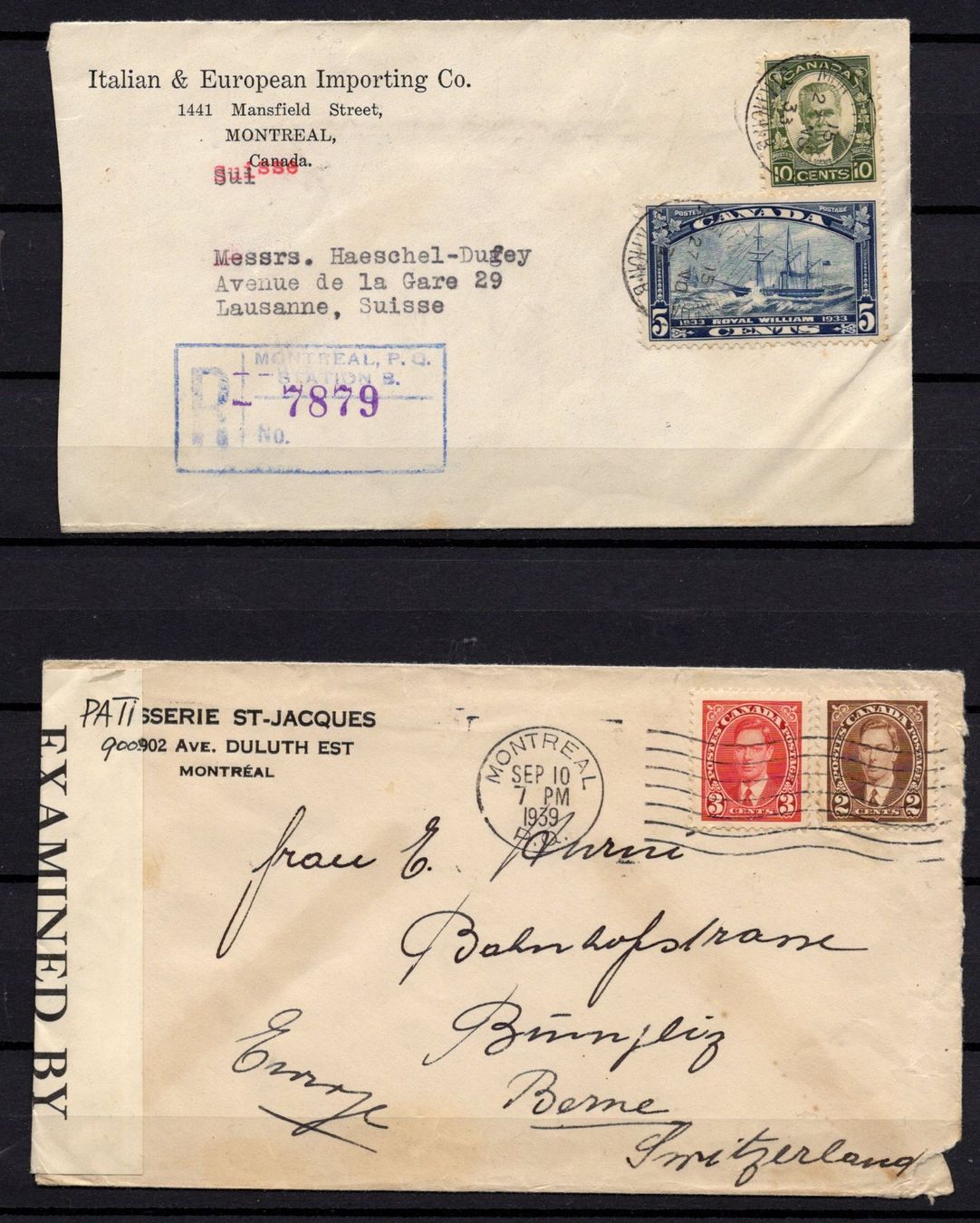 Tutti i francobolli: R1851  /  CANADA 1933 (Censor )1939 / 1933 – Usato da Ste-Croix venduto da MONT-TAGNAC