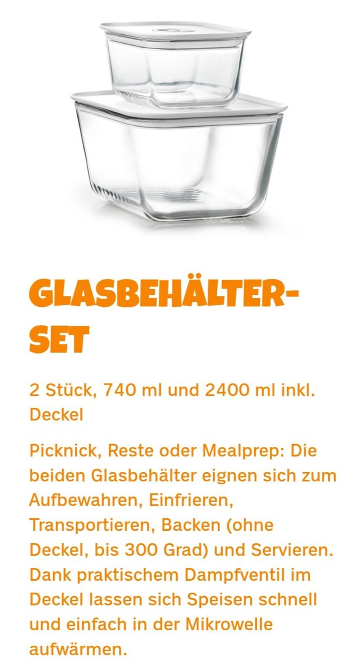 Coop Contenitori & Simili: Click glass container set/ Glasbehälter/ Grosser Sammelspass – Nuovo e nell'imballaggio originale da Dübendorf venduto da GrueneGurke 1