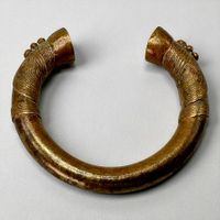 Bracelet ancien bronze monnaie manille Minchika Nigeria