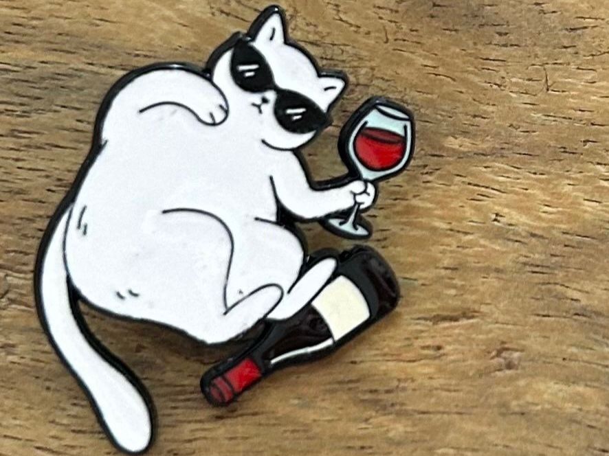 Placchette & Badge: Pin Katze Wein – Nuovo e nell'imballaggio originale da Geneve venduto da vane267