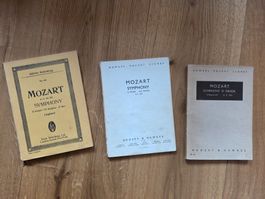 3 alte Mozart Symphonien Noten Bücher