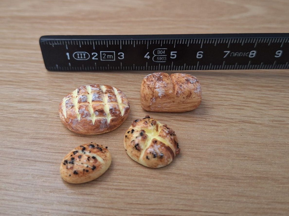 Case e mobili per bambole: Puppenhaus Brot, Mohnbrötchen – Nuovo (secondo la descrizione) da Zürich venduto da HandmadeTinyFood 1