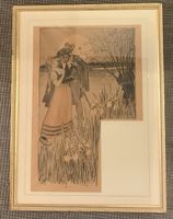 Lithographie de Steinlen un couple