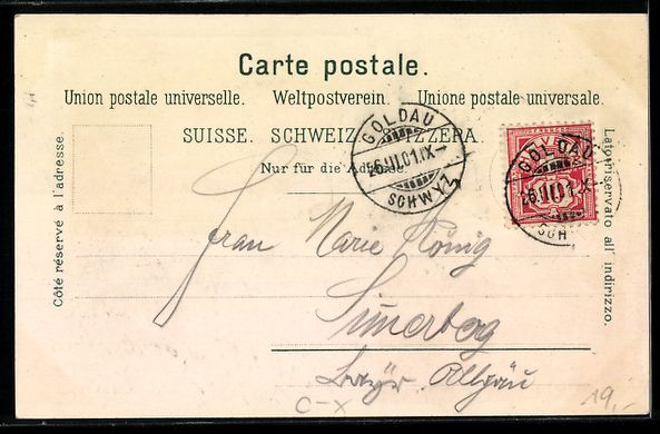 Cartoline postali: Litho Arth Goldau, Insel Schwanau mit Lo – Usato da Berlin venduto da bartko-reher 1