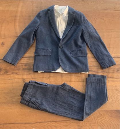 Costume complet garçon élégant bleu marine H&M taille 128
