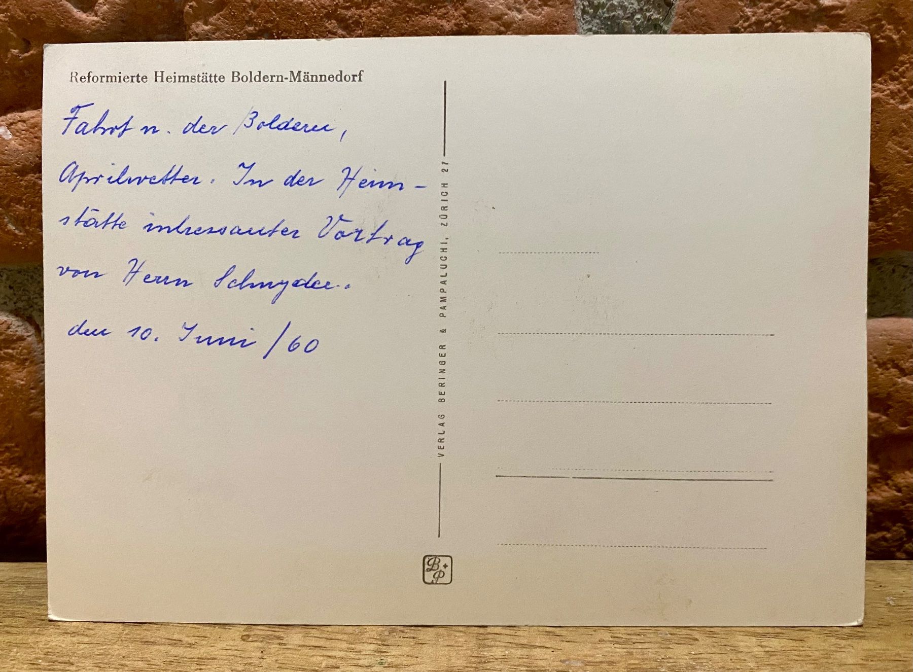 Ansichtskarten: 1960 Reformierte Heimstätte Boldern-Männedorf - Grossformat – Gebraucht aus Root von ENGLAND-TREASURES 2